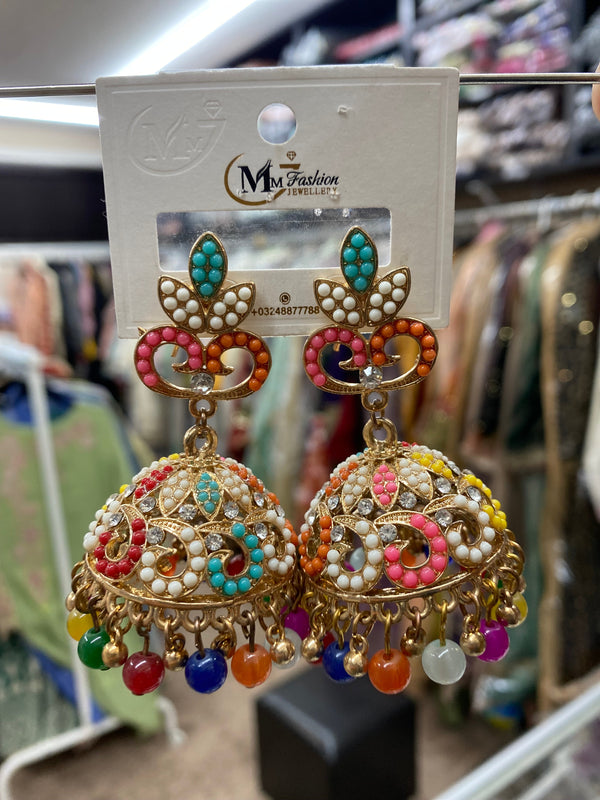 Multi-Color Jhumkas