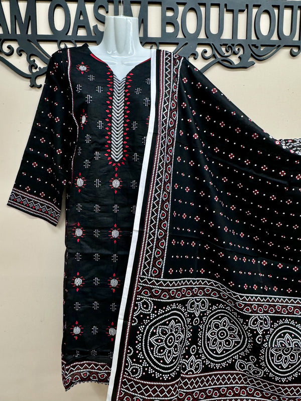 Brand Bin Saeed 3 Pcs Lawn Print with Embroidery