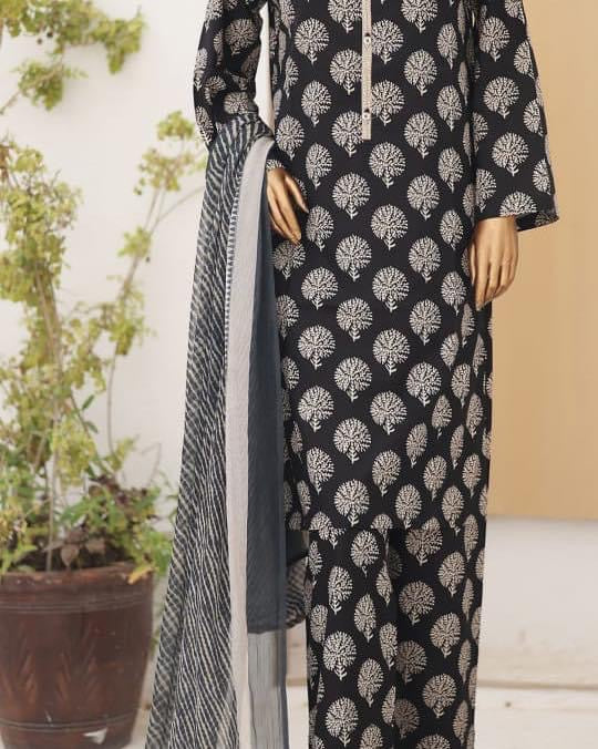 Original Bin Saeed Printed Lawn 3-Piece Outfit