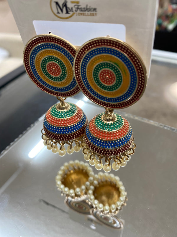 Multi-Color Jhumkas