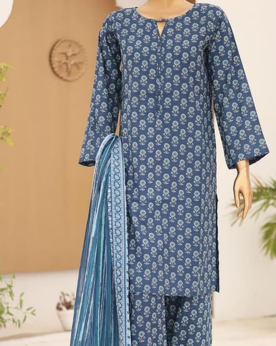 Original Bin Saeed Printed Lawn 3-Piece Outfit