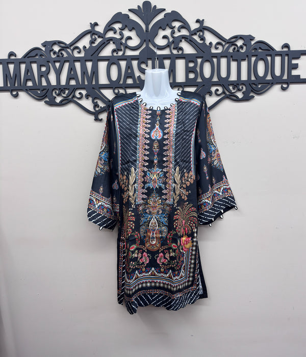 Silk Printed Hand-Work Shirt