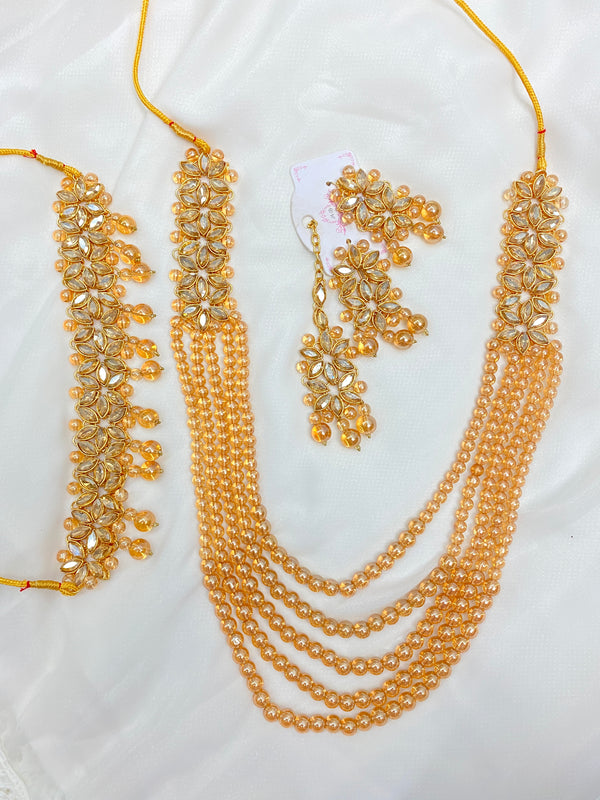 Golden Kundan Mala/Choker Set 5PC